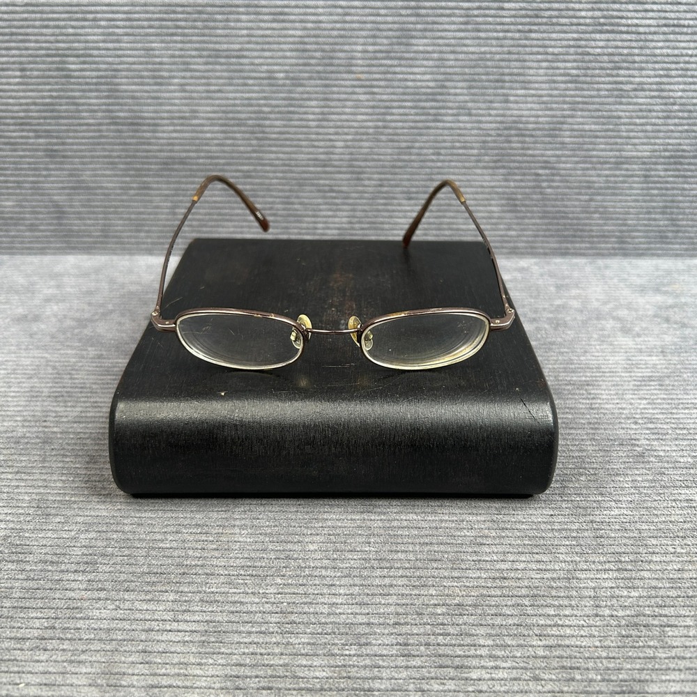 FX1010 Bronze Oval Metal Y2k Eyeglasses Frames Japan 43-19-135 Small Fit